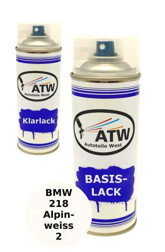 Autolack für BMW 218 Alpinweiss 2+400ml Klarlack Set